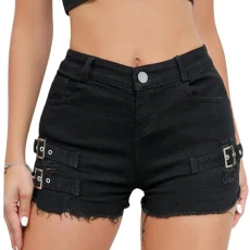 Ripped Jeans Shorts for Women High Waist Sexy Denim Shorts Stretch Hot Pants Casual Club Party