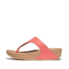 Women's LULU Leather Toepost Sandal, Rosy Coral, 6 UK