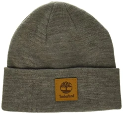 Women's Classic Tall Beanie, Light Grey Heather Leather Patch, One Size