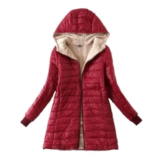 Women's Puffer Down Jacket Winter Fleece Lined Jackets Warm Faux Fur Long Coat Ladies Quilted Zip Pu