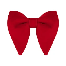 Solid Pre-tied Bow Ties for Women Men Formal Party Prom Bowties Velvet Red One Size