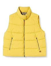 Women's Short cropped quilted vest, yellow, 42