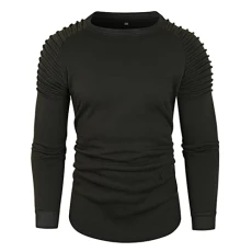 Autumn Winter Blouse Men Round Collar Draped Cuff Tops Large Long Sleeve Pullover Hoodie Men Winter 