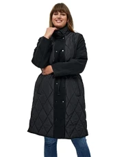 Women's Glorianna Padded Curve Autumn Coat | Size 28, 9000 BLACK