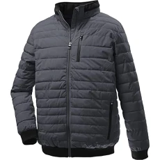 Men's Thiant Mn Quilted Jacket with Roll-Up Hood, Large Sizes, Blue Grey, 3XL