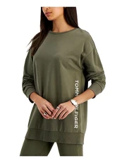 Womens Crewneck Comfy Sweatshirt, Green, XL