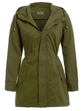 Women's Canvas Cotton MAC Ladies Trench Jacket Coat Size 8 10 12 14 16 (UK - 8, Khaki 2)