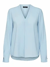 Women's SLFLUNA LS TOP NOOS Blouse, Cashmere Blue, 8