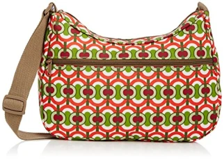 Oilcloth Women’s Girl’s Trendy Fashionable Cross Body Zipped Handbag Messenger Satchel Shoulder Bag - Green Swirls