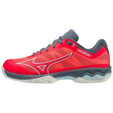 Unisex Wave Exceed Light AC Tennis Shoe, Fiery Coral 2/White/China Blue, 4.5 UK