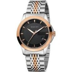  YA126410 Men's G-Timeless 38mm Black Face Two-Tone Watch