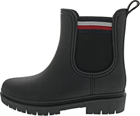 Rain Boot Ankle Elastic Boots Women Black - 5 - Wellington Boots Shoes