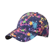 Baseball Cap Women's Summer Plain Baseball Cap Ponytail Women's Colourful Snapback Cap With Graffiti