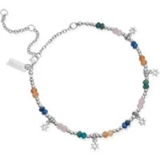 Silver Nightfall Wishes Colourful Anklet - 20cm