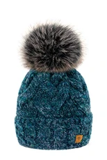 MFAZ  Ltd Women Winter Hat Alpaca Wool Beanie Hat Worm Knitted Hats Fleece Lining Pom Pom (Gaja Gree