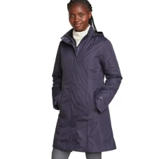 Women's Girl On The Go Insulated Trench Coat, Dk Mulberry, X-Small, Petite