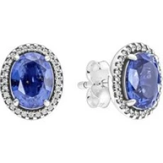 Sparkling Statement Blue Halo Earrings