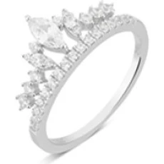 Silver CZ Princess Ring - Ring Size 48 Silver