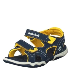 adults Sandal, Navy w/Yellow, 5 UK (38 EU)