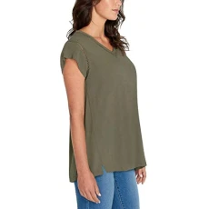 Women's Lightweight V-Neck Top, Olive, Variety