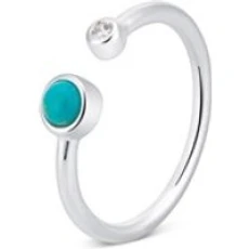 December Birthstone Crystal Adjustable Ring - Silver