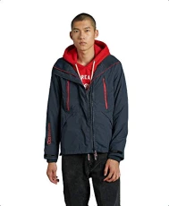 Men's Hooded Tech Attacker Jacket, Blue (Lauren Navy Jua), S