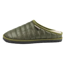 Elway Mens Green Quilted Mule Slippers - Size 11 UK - Green