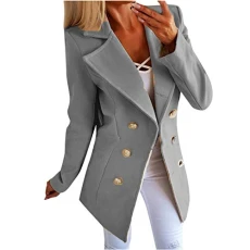 Women's Plus Size Buttons Front Open Military Coat Women's Office Jacket Outwear Women's Waterproof 