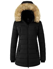 Women's Winter Hooded Warm Coat Classic Cotton Parka Jacket Water Resistant Outdoor Jacket Windproof