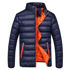 Men's Lightweight Packable Puffer Jacket Warm Winter Thicken Parka Jackets Full-Zip Water-Resistant 