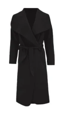 Women Long Waterfall Italian Duster Coat, Ladies Long Sleeve Oversized French Belted Trench Open Jac