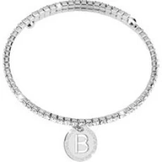 Silver Crystal Letter B Bracelet - Silver