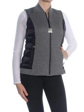 Women's Sport Jacket,Heather Grey Scuba Down Vest,Xs Hooded Anorak, X-Small