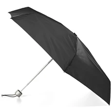 Compact Water-Resistant Travel Foldable Umbrella, Black, One Size, Mini Manual Umbrella