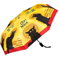 ® Pocket Umbrella Automatic Opening Windproof Folding Slightly Stable Mini Art Animal Cat Black, Mu