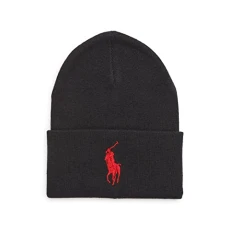 RALPH LAUREN POLO Men`s Big Pony Beanie, B(pp0642-001)/R, One size