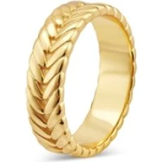 Gold Chunky Plait Ring - 60