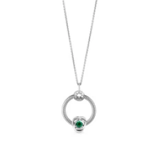 May Birthstone Eternity Circle O Pendant Set