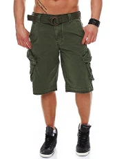 Jet Lag men's Take Off 3 cargo shorts (16) with tie - Green - 32