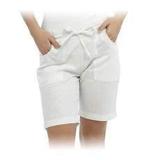 Ladies Linen Blend Mid Length Shorts White 10