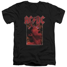 ACDC - Mens Horns V-Neck T-Shirt, Large, Black