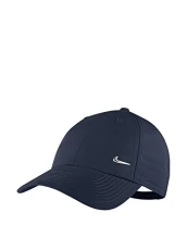 Men Metal Swoosh Logo Cap - Obsidian/Metallic Silver, One Size