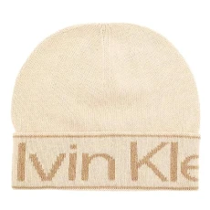 Calvin Klein Women's Eco Reverso Beanie K60K609967 Knitted Hat, Beige (Irish Cream), OS