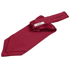 Plain Satin Wedding Self-Tie Ascot Cravat for Men - Burgundy