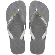 Brasil Mix Unisex Adult Flip Flops | Color: Grey/White/White | Size: 8 UK