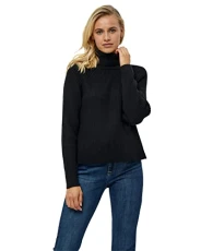 Women's Ava knit turtleneck, Black, XS UK