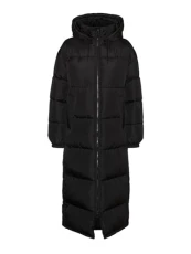 Women's Vmklea Long Coat Noos Quilted, black, S