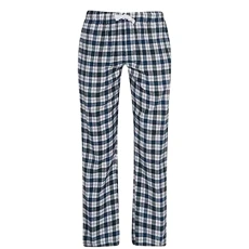 Mens Lumberjack Check Pyjama Bottoms Adjustable Drawcord (L, GREEN CHECK)