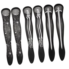 15 Pairs Halloween Dresses Costume Accessory Masquerade Gloves Halloween Thigh High Socks Cosplay Co