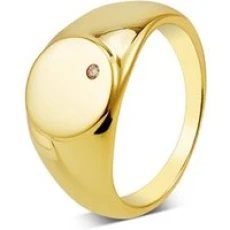 Gold Engraving Signet Ring - 56